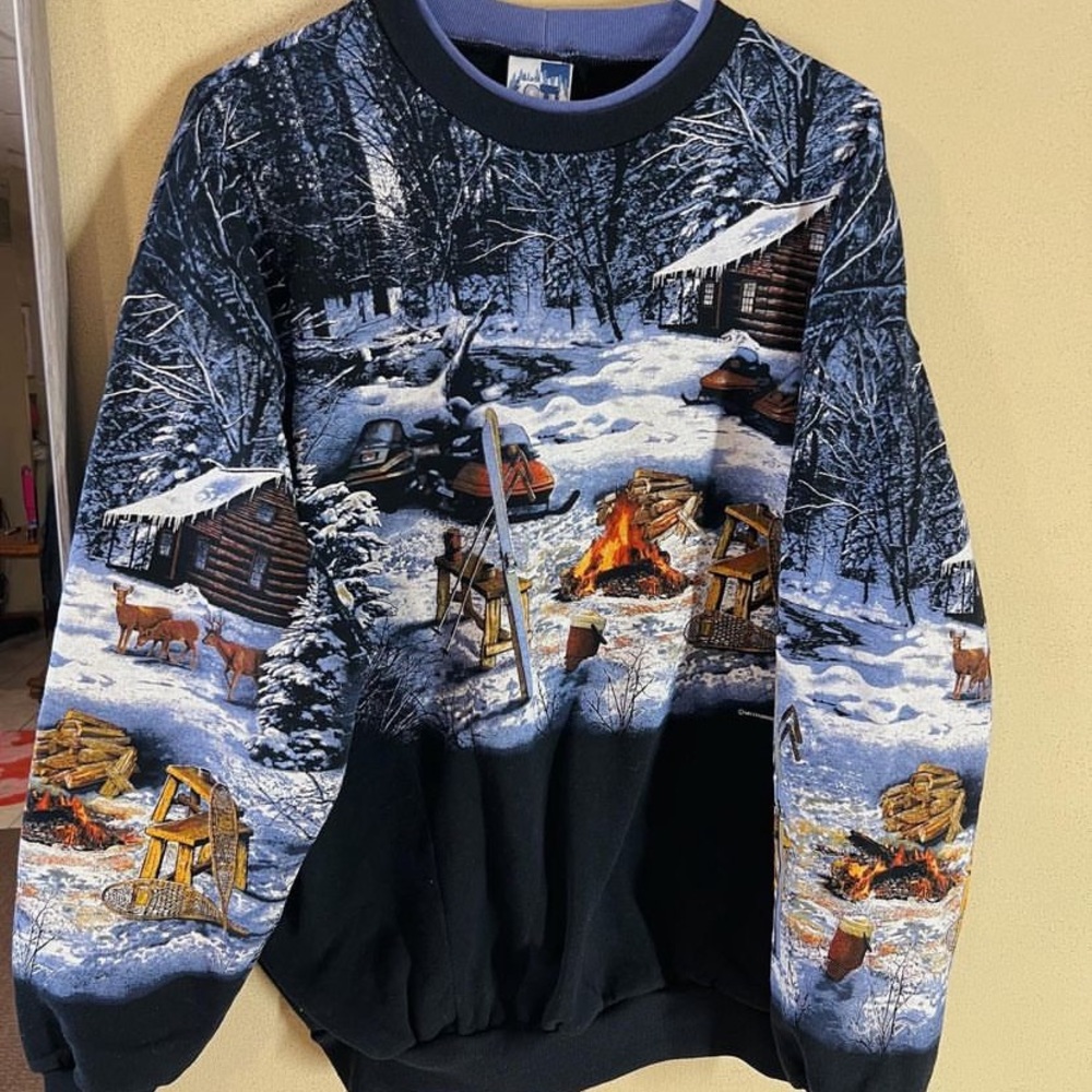 ISO vintage cabin sweater w/pockets